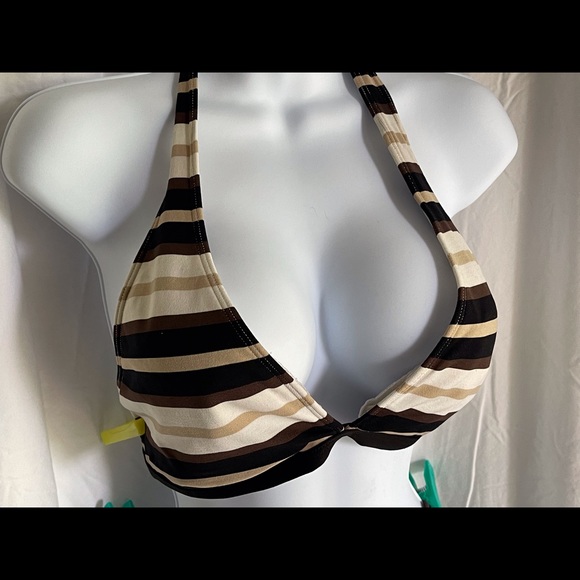 3 piece JAG swimsuit/skirt bl/br/tan stripes Only wore once !! rare - Picture 11 of 11